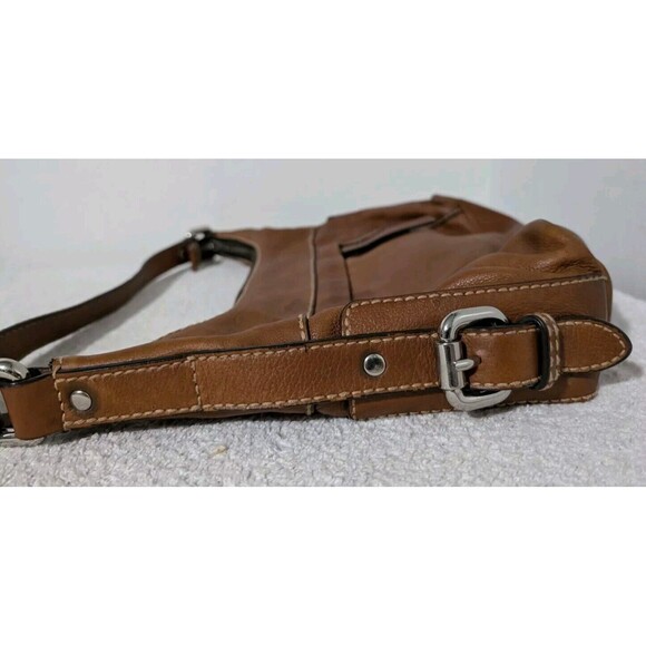 Fossil Camel Brown Leather Medium Shoulder Bag w/ Key - Picture 6 of 16